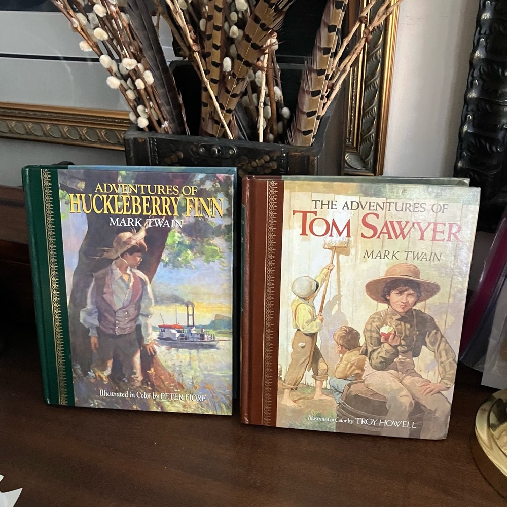 Adventures of Huckleberry Finn and Tom Sawyer Books Set of 2 Hardback Books